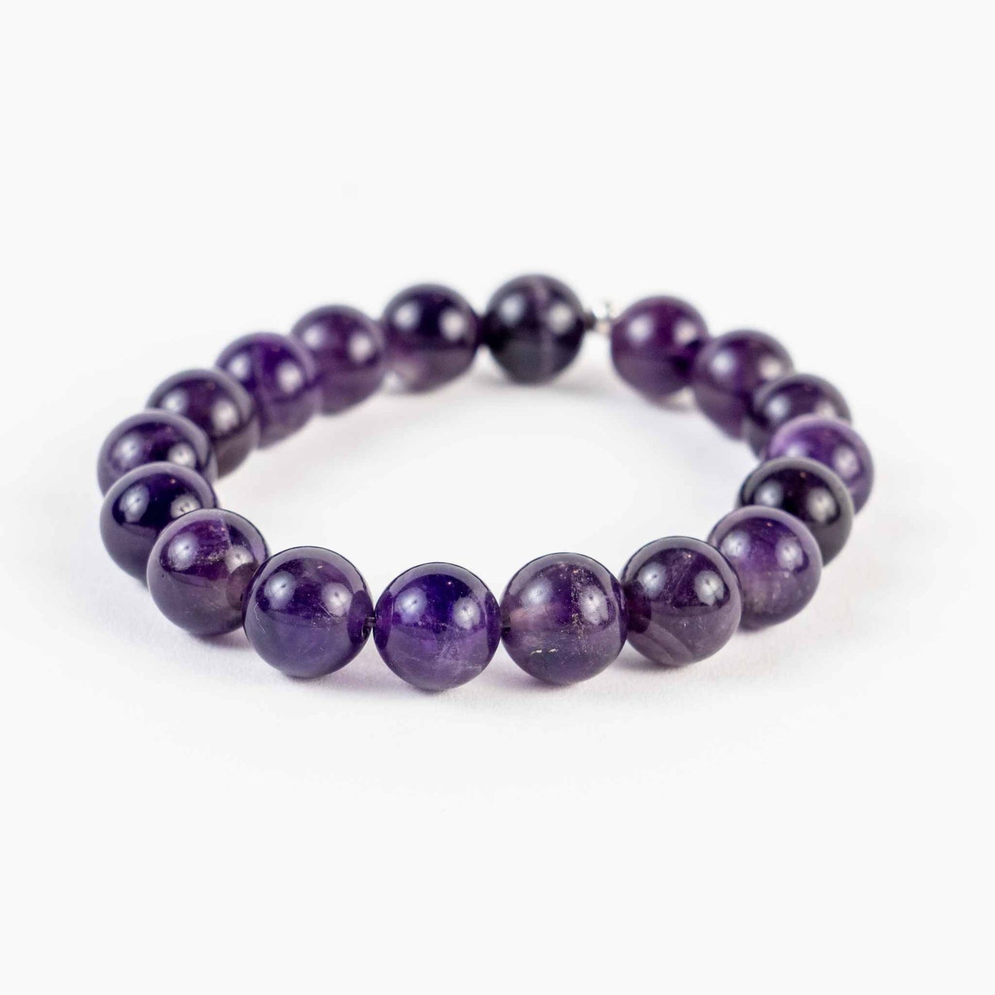 10mm Amethyst Bead Bracelet - Serenity & Intuition - Skies & Trees