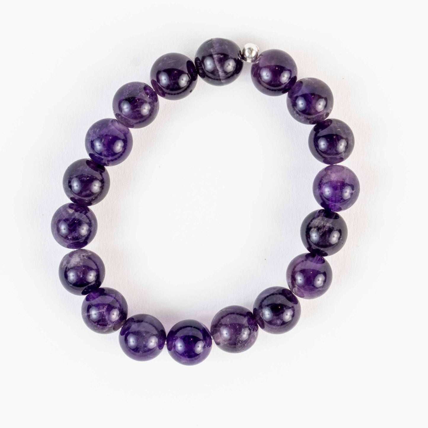 10mm Amethyst Bead Bracelet - Serenity & Intuition - Skies & Trees