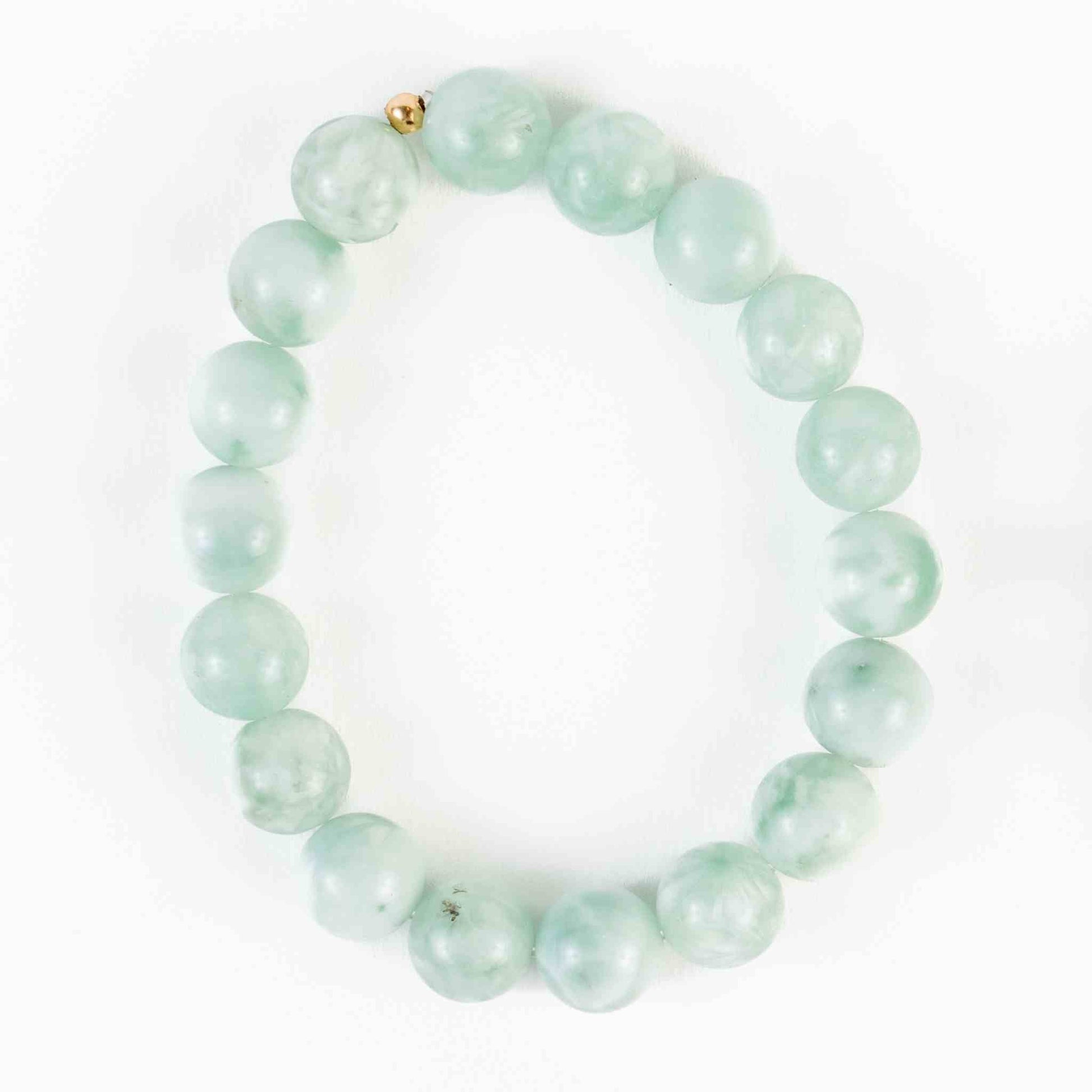 10mm Green Angelite Bead Bracelet - Peace & Spiritual Connection - Skies & Trees