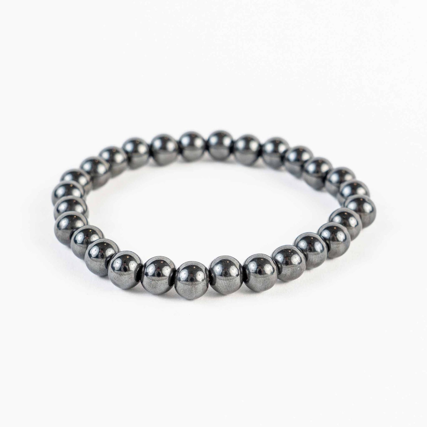 10mm Hematite Bead Bracelet - Strength, Grounding & Balance - Skies & Trees