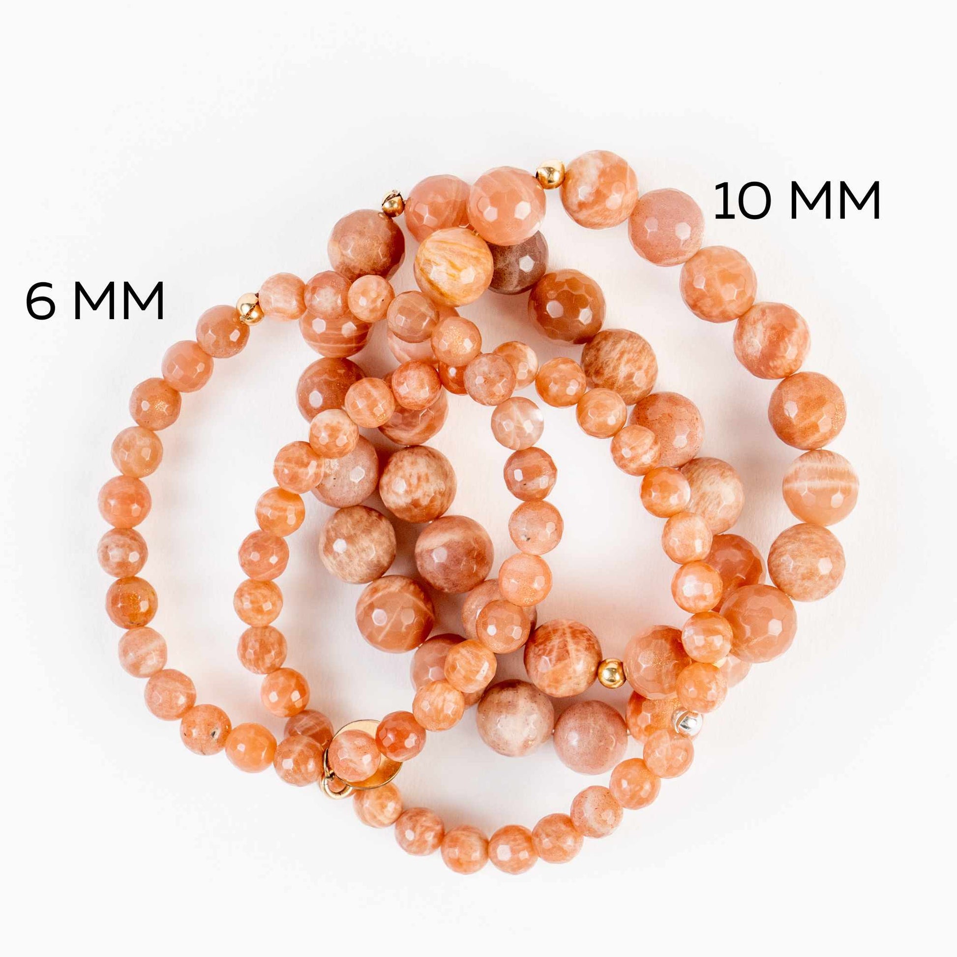 10mm Sunstone Bead Bracelet - Positivity & Empowerment - Skies & Trees