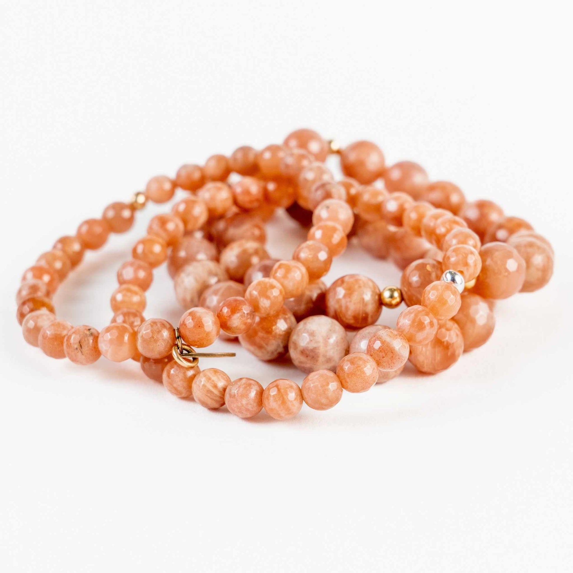 10mm Sunstone Bead Bracelet - Positivity & Empowerment - Skies & Trees