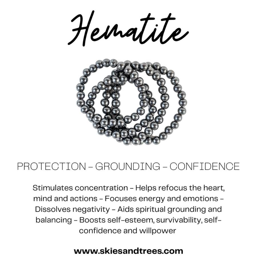 Hematite Bead Bracelet - Strength, Grounding & Confidence