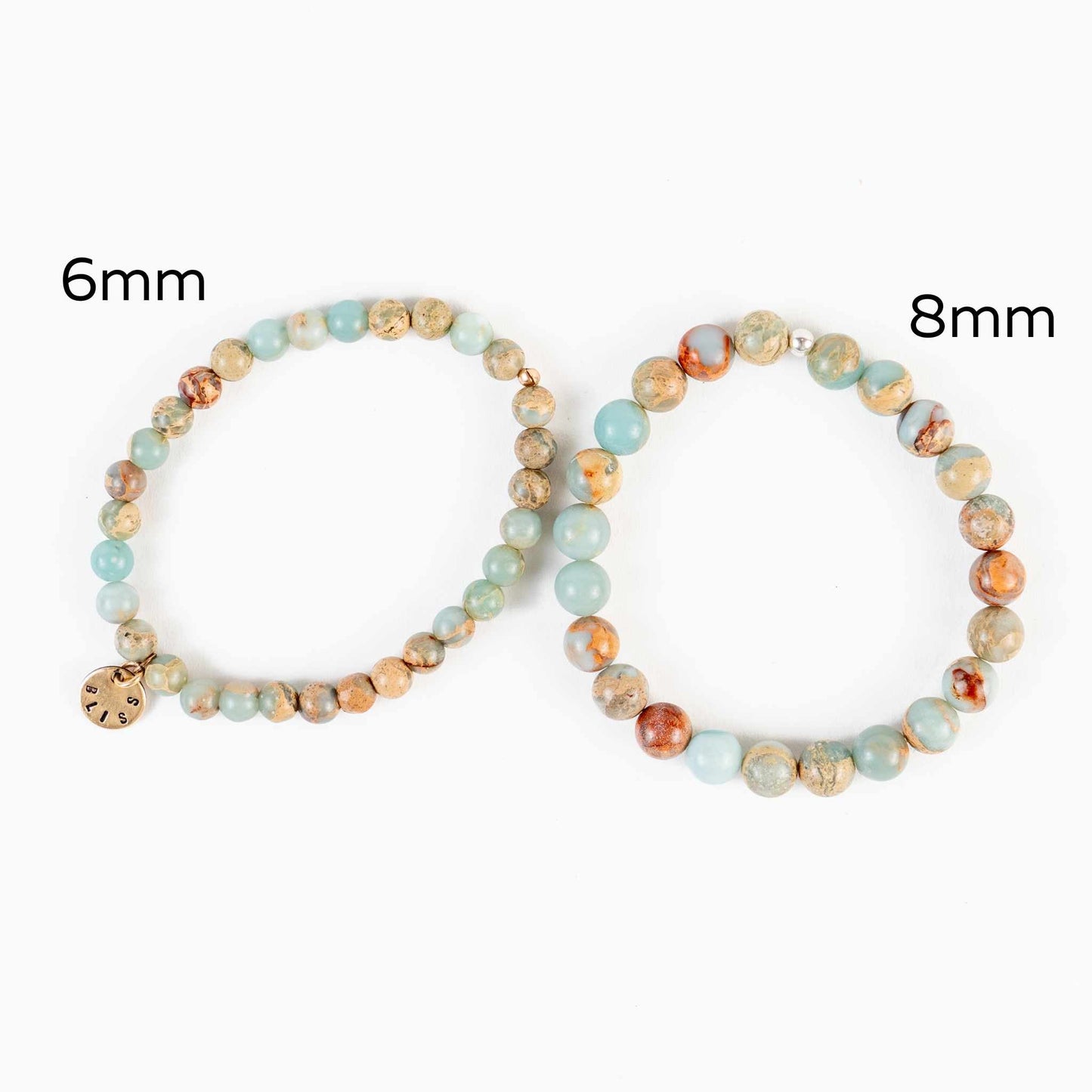 8mm African Opal Bead Bracelet - Soothing & Emotional Healing - Skies & Trees