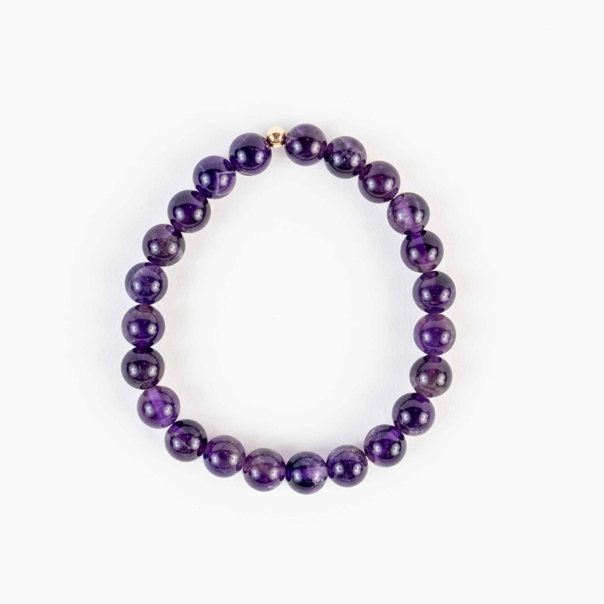 8mm Amethyst Bead Bracelet - Serenity & Intuition - Skies & Trees