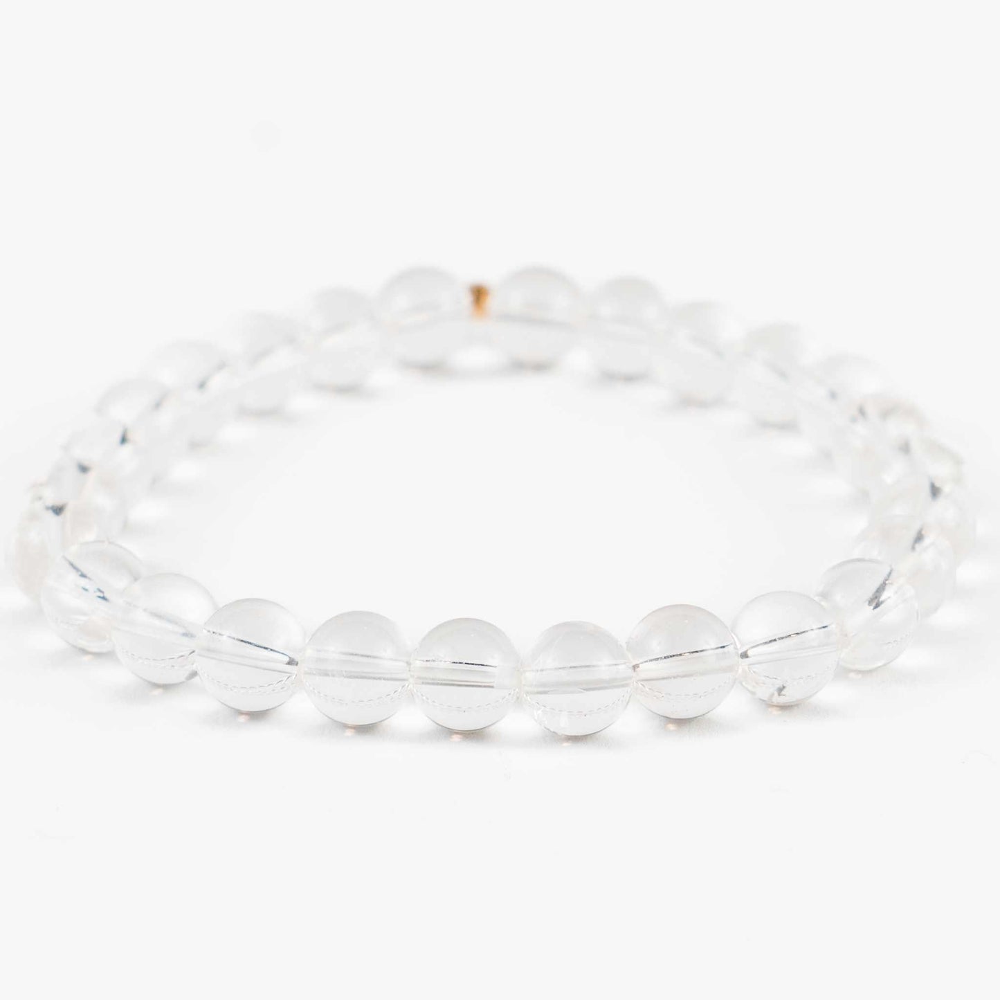 8mm Clear Quartz Bead Bracelet - Clarity, Energy, Healing - Skies & Trees