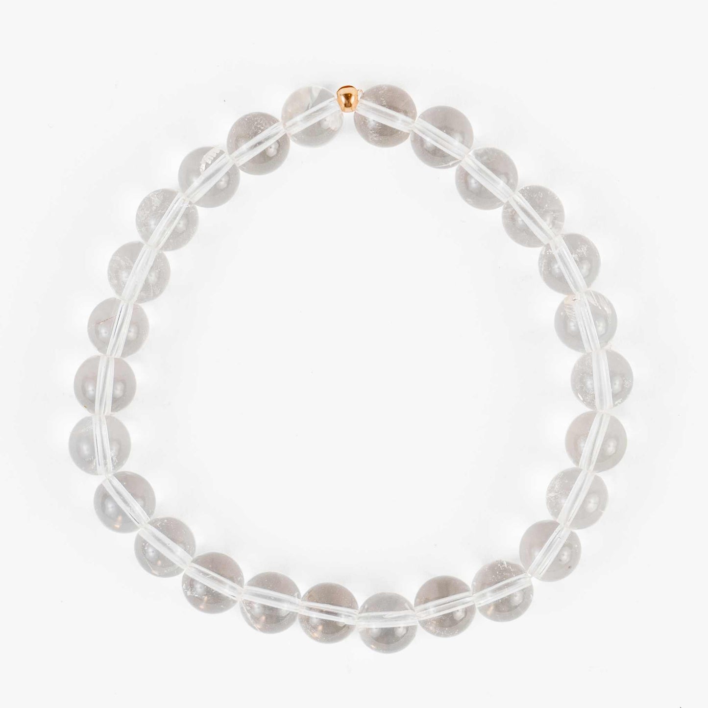 8mm Clear Quartz Bead Bracelet - Clarity, Energy, Healing - Skies & Trees