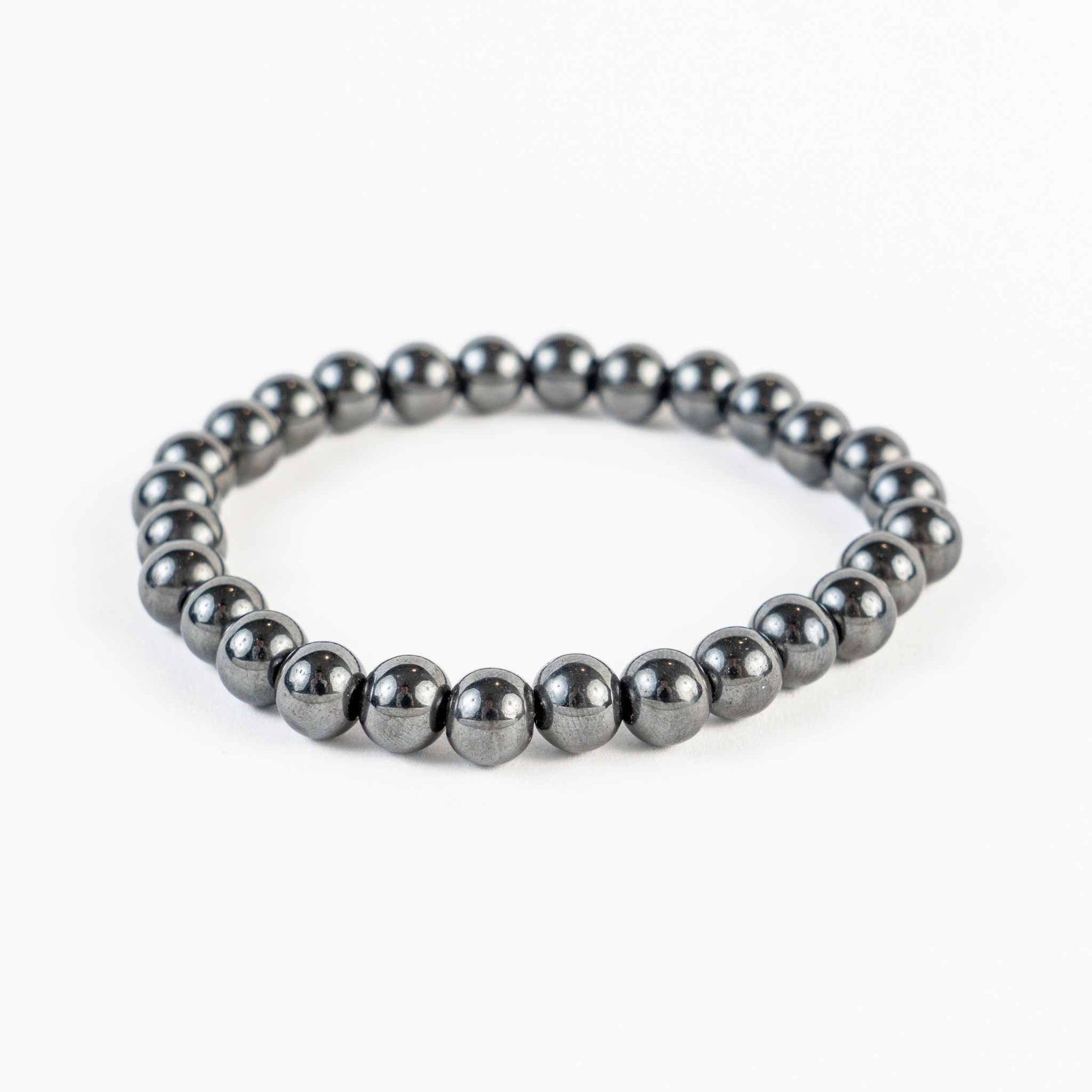 8mm Hematite Bead Bracelet - Strength, Grounding & Balance - Skies & Trees