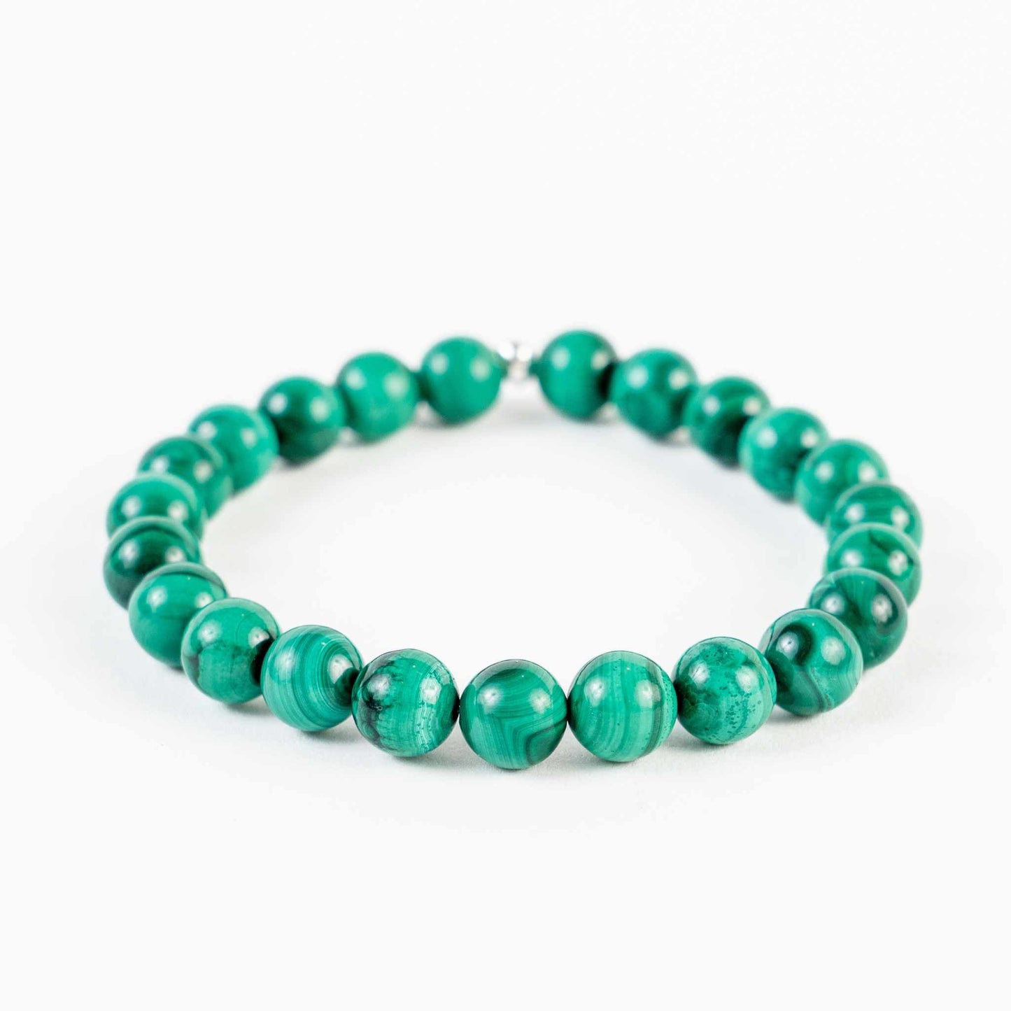 8mm Malachite Bead Bracelet - Harmony & Transformation - Skies & Trees