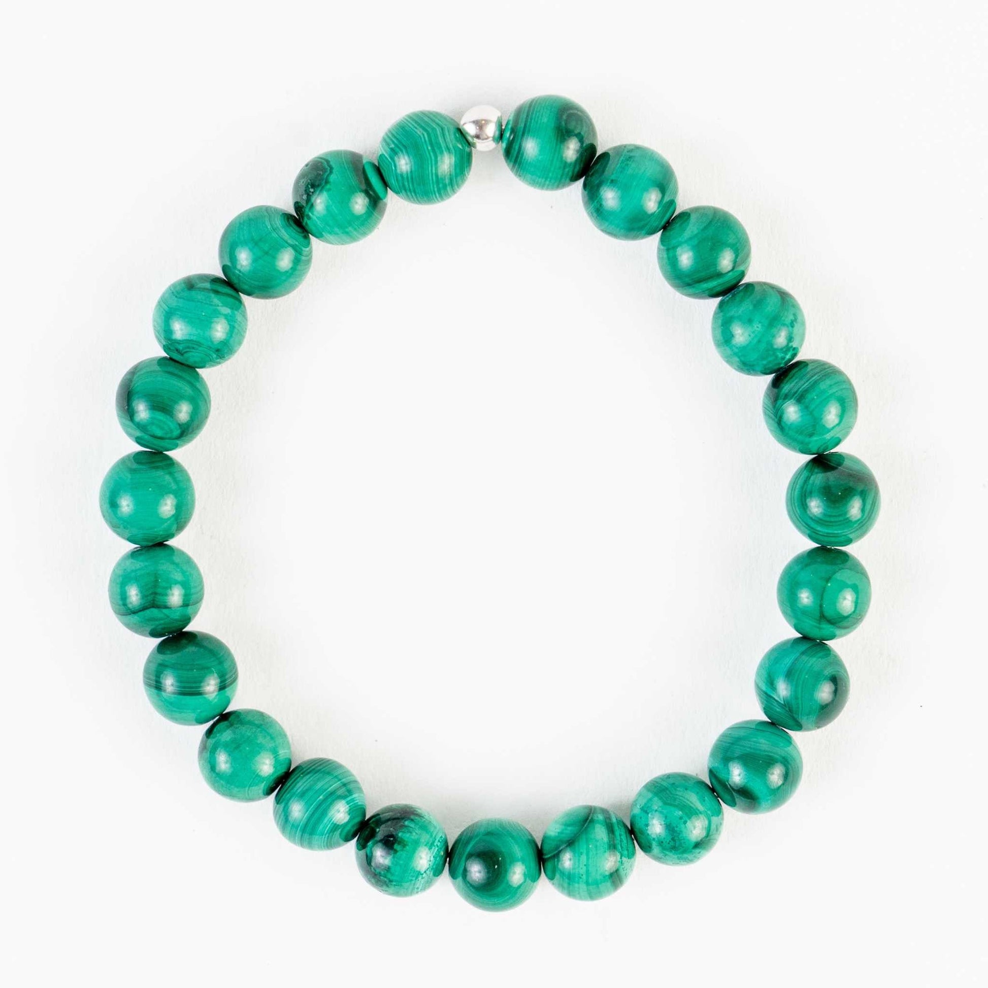 8mm Malachite Bead Bracelet - Harmony & Transformation - Skies & Trees