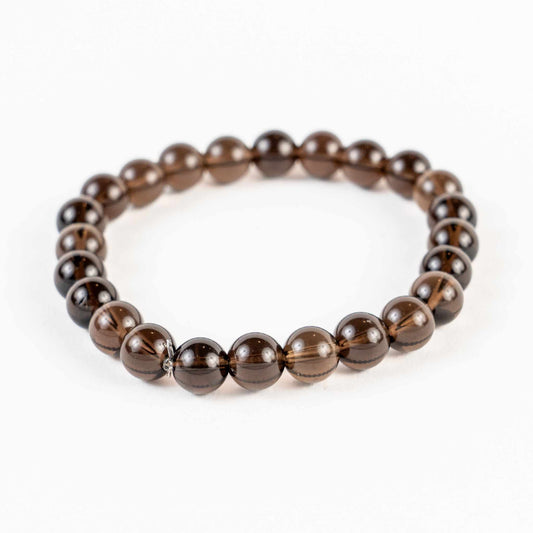 8mm Smoky Quartz Bracelet - Cleansing & Grounding - Skies & Trees