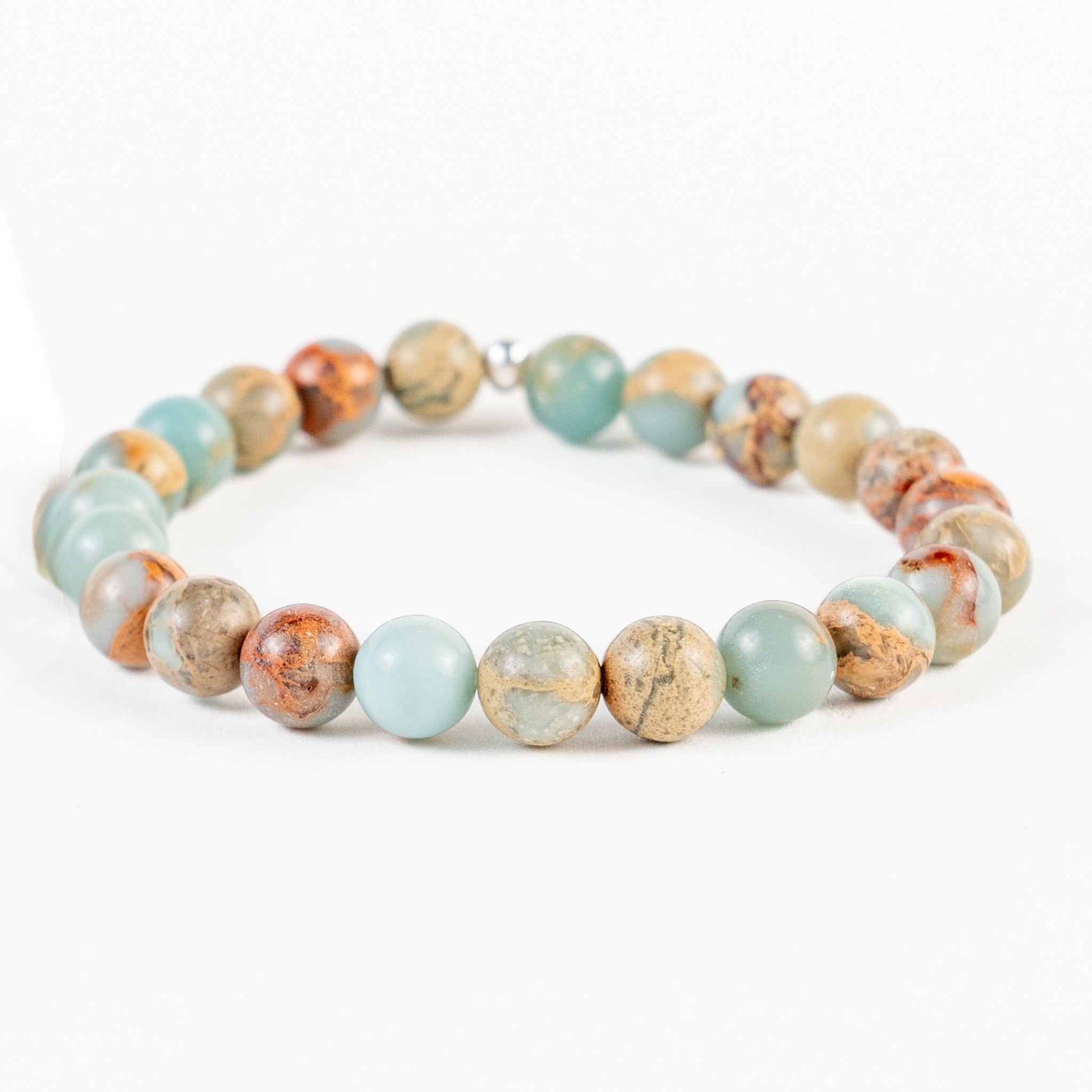 African Opal Bead Bracelet - Soothing & Emotional Healing - Skies & Trees