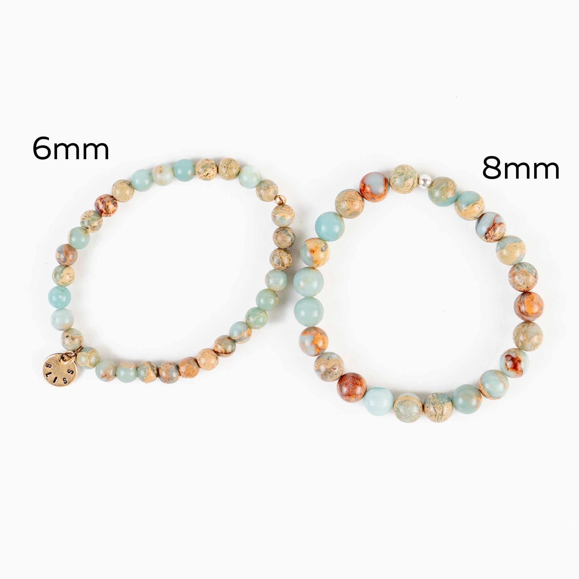 African Opal Bead Bracelet - Soothing & Emotional Healing - Skies & Trees