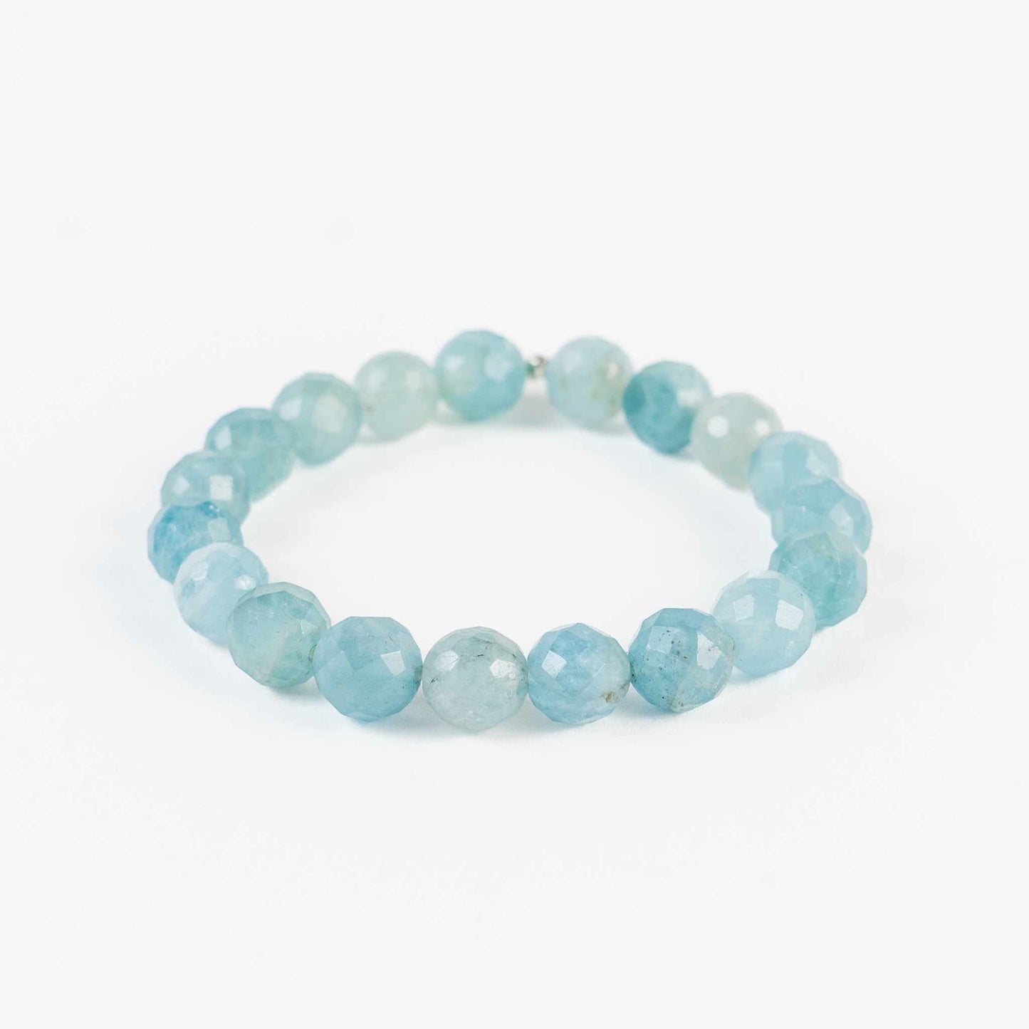 Aquamarine Bead Bracelet - Calmness & Clarity - Skies & Trees