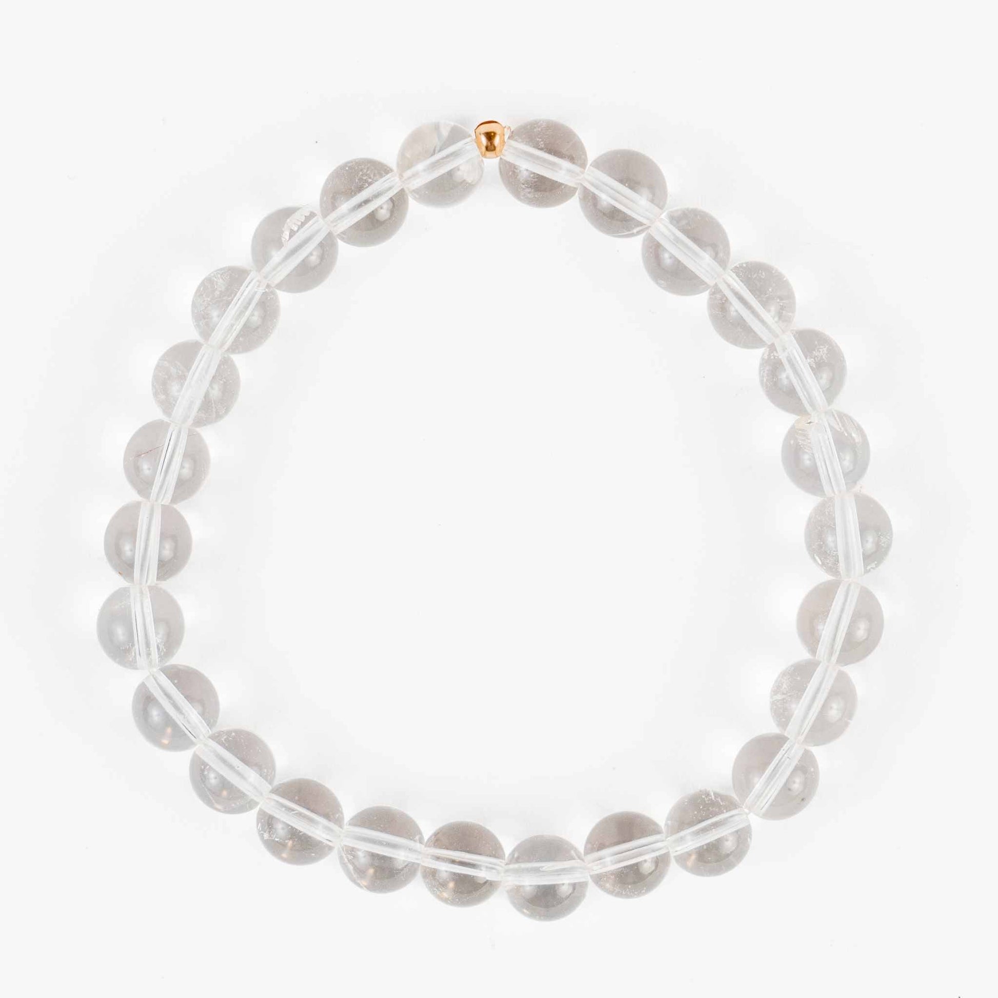 Clear Quartz Bead Bracelet - Clarity, Energy, Healing - Skies & Trees