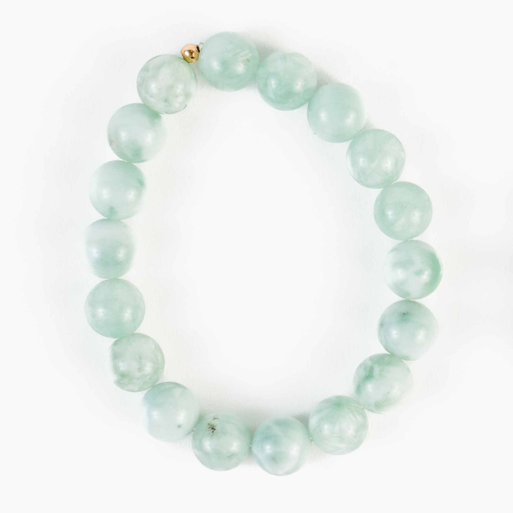 Green Angelite Bead Bracelet - Peace & Spiritual Connection - Skies & Trees