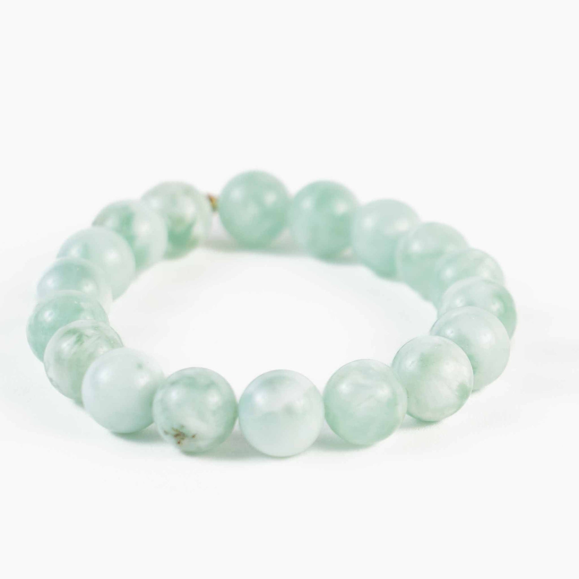 Green Angelite Bead Bracelet - Peace & Spiritual Connection - Skies & Trees