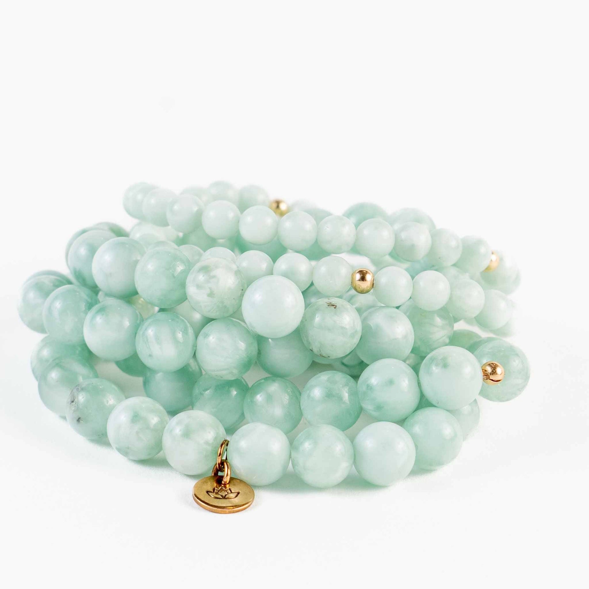 Green Angelite Bead Bracelet - Peace & Spiritual Connection - Skies & Trees