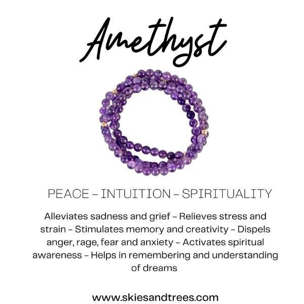 Power of Three Amethyst Stack - Serenity & Intuition - Skies & Trees