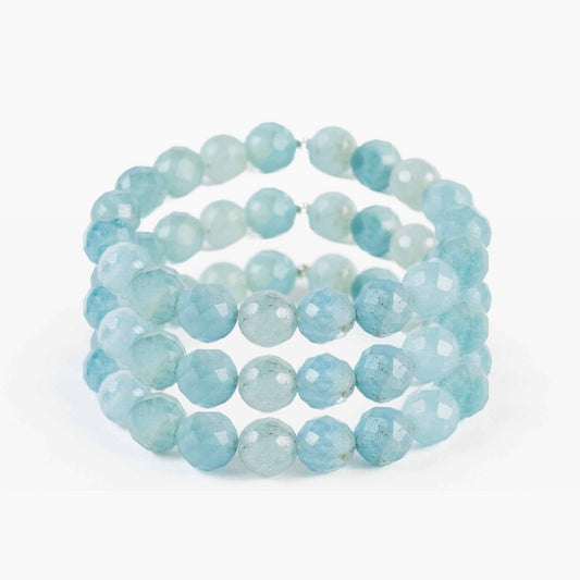 Power of Three Aquamarine Stack - Calmness & Clarity - Skies & Trees