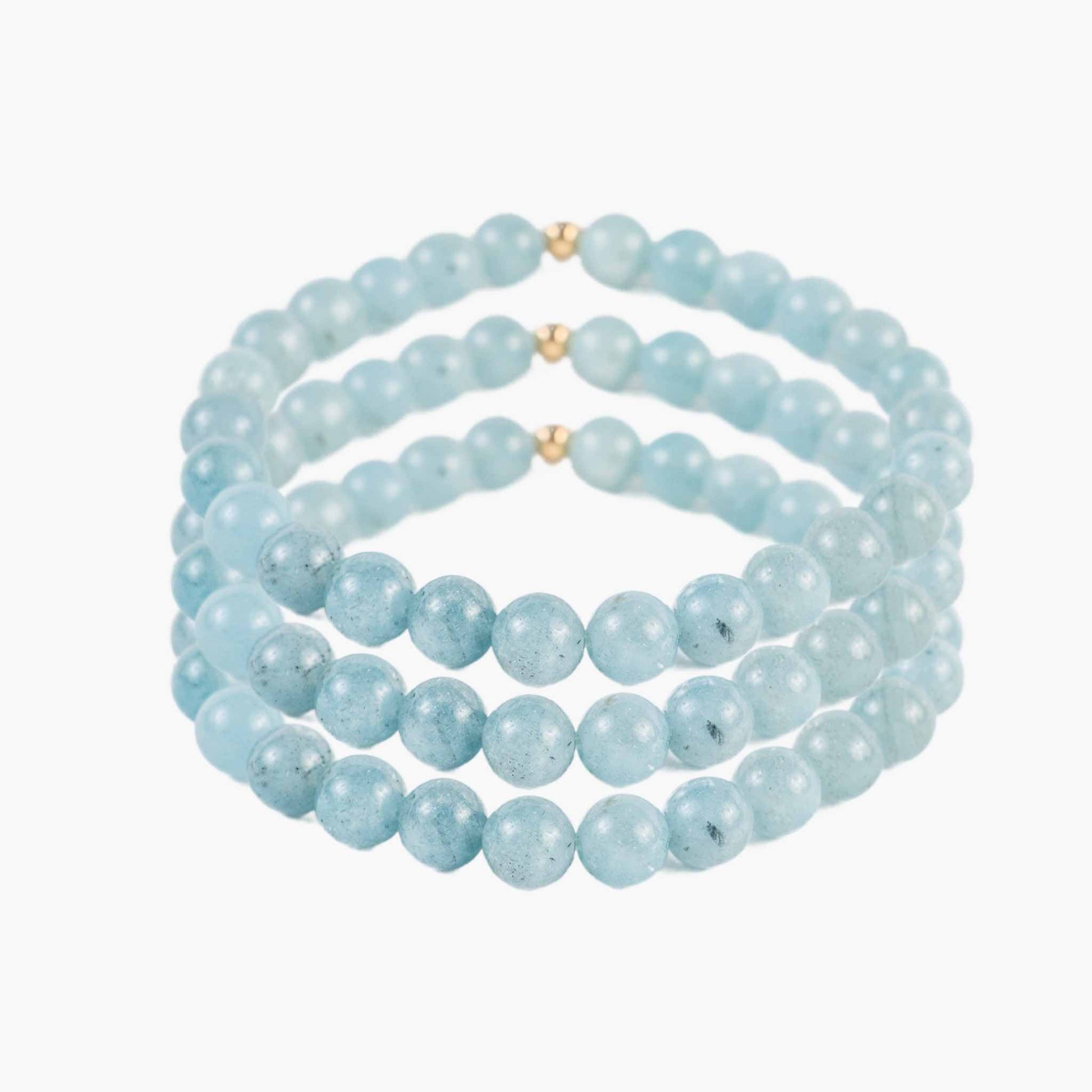 Power of Three Aquamarine Stack - Calmness & Clarity - Skies & Trees