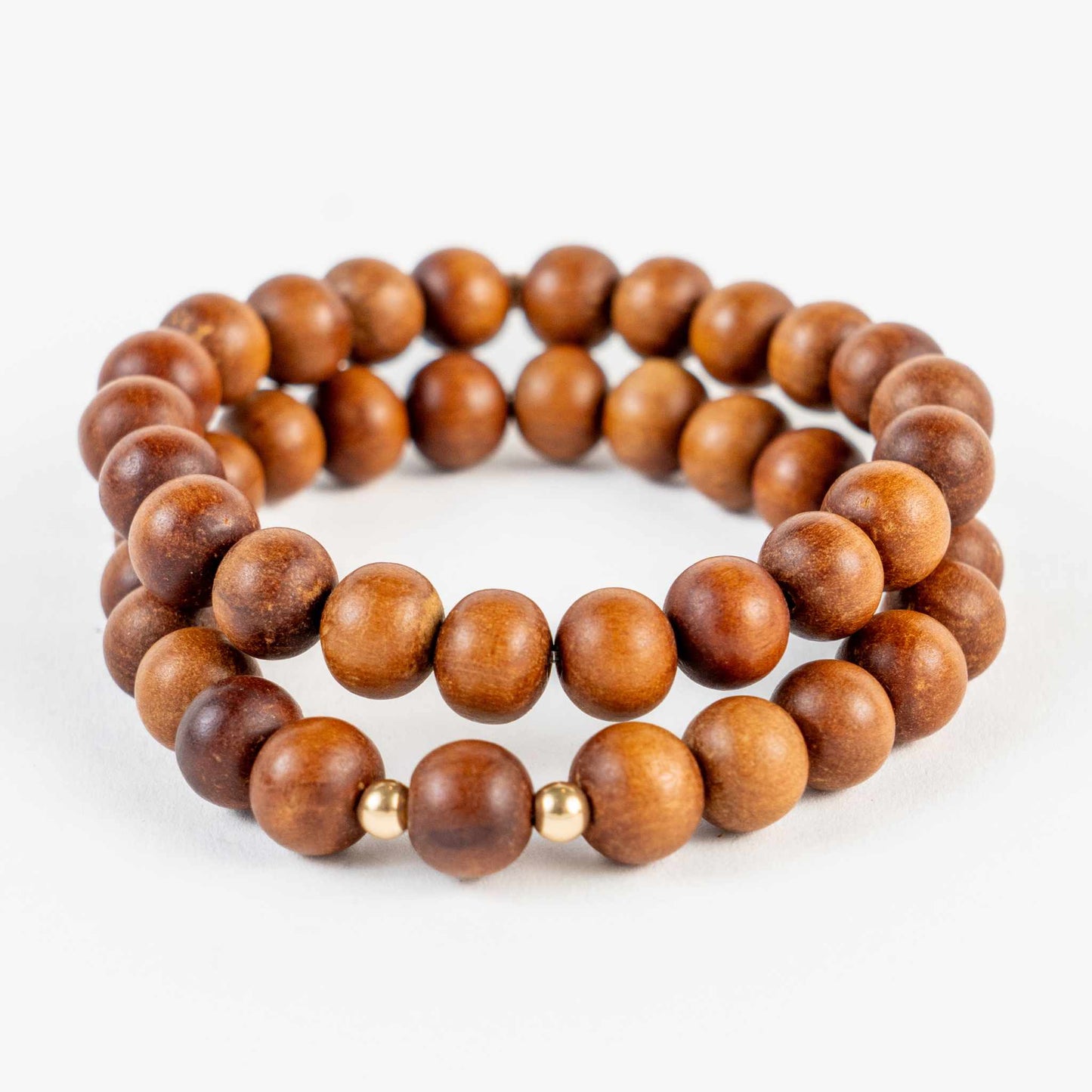 Sandalwood Bead Bracelet - Calmness, Clarity, Spirituality - Skies & Trees