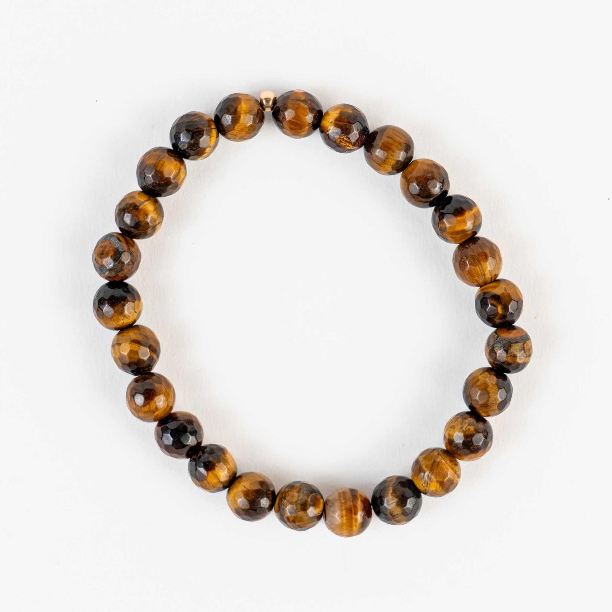 Tiger's Eye Bead Bracelet - Confidence, Clarity & Inner Strength - Skies & Trees